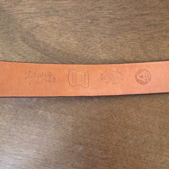 Brown Scotch Grain Belt Genuine Leather Made in Canada, Size 34, Brass Buckle - Picture 7 of 9